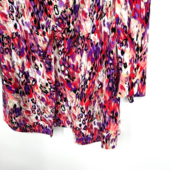 NWOT JMS Just My Size Plus 2X 18W 20W Stretchy Pink Purple Blouse Shirt Top - Picture 5 of 7